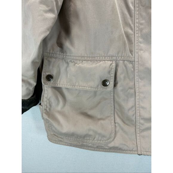 Vtg Barn Coat Women’s XL Tan Canvas Corduroy Collar Plaid Lined Utility Pockets - Picture 6 of 15